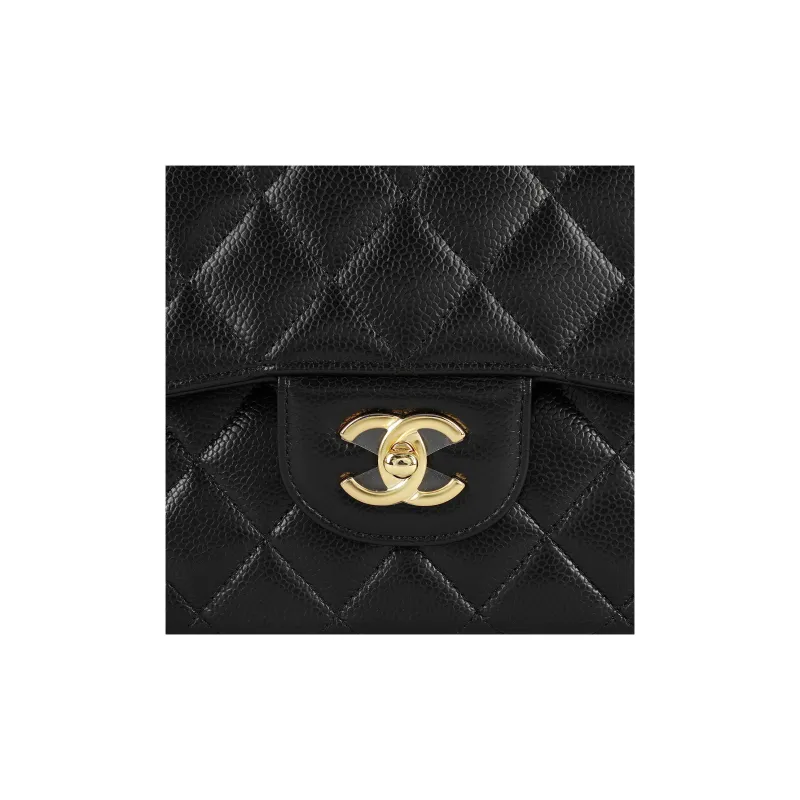 CHANEL Classic Flap CF Cow Leather And Gold Metal Flap Bag, Crossbody Bag, Shoulder Bag Tubas Women's Black-4