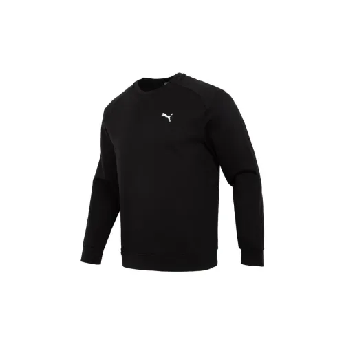 Puma Men's Logo Print Athletic Pullover Sweatshirt Black