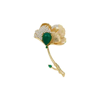 JAY Brooches Women's Green Agate