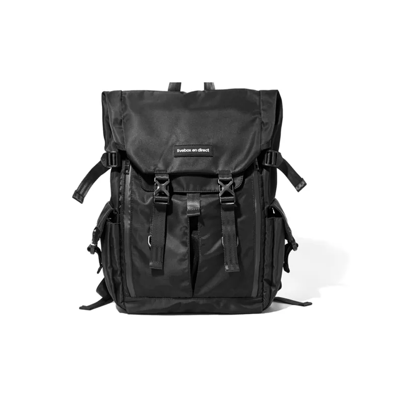 LIVEBOX EN DIRECT Nylon Fabric Backpack Tubas Men's Black-1