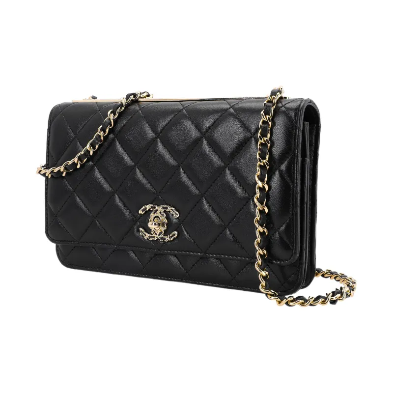 CHANEL Trendy Cc Sheepskin Small Square Bag, Flap Bag, Shoulder Bag, Crossbody Bag Regular Women's Black-1