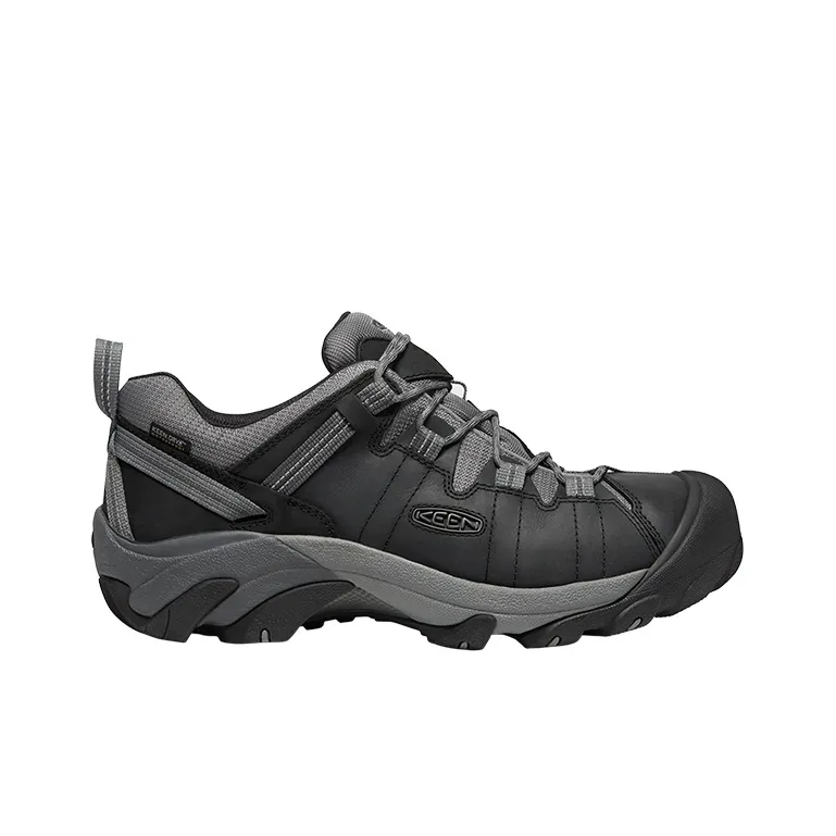 KEEN Targhee II WP Slip Resistant Low Top Hiking Shoes, Outdoor Shoes Men's Black, Gray-1