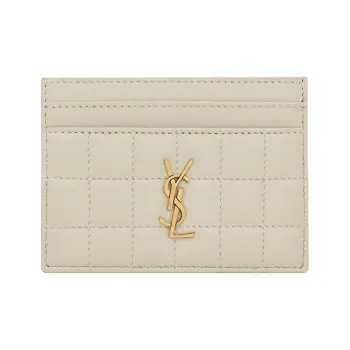 SAINT LAURENT Sheepskin Card Holder Women's White