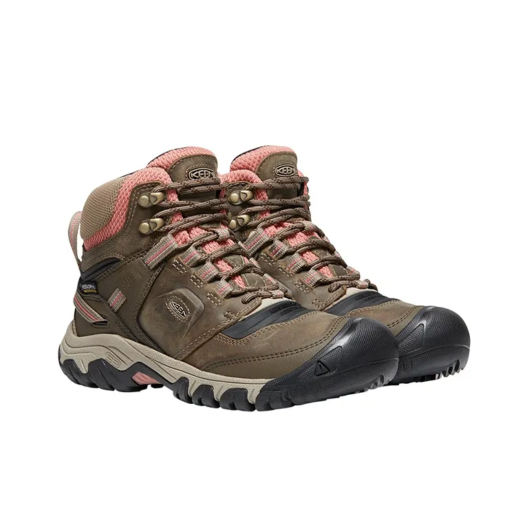 KEEN Ridge Fle MID WP Shock Absorbers High Top Outdoor Shoes, Hiking Mountaineering Shoes Women's Brown-2