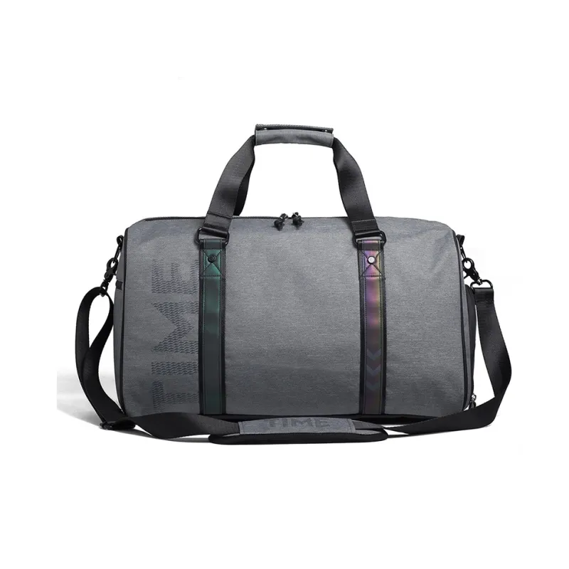 LOVERPUSS Polyester One Shoulder Gym Bag Large Size Unisex Gray Cool Black-4