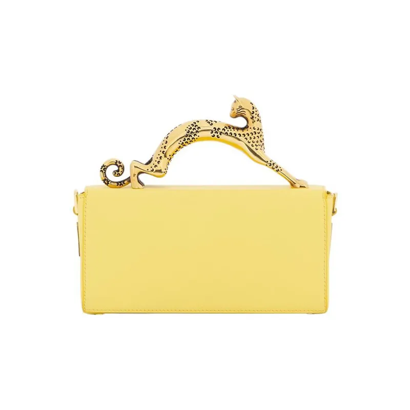 Lanvin Calfskin Shoulder Bag, Crossbody Bag, Handbag Women's Yellow-2