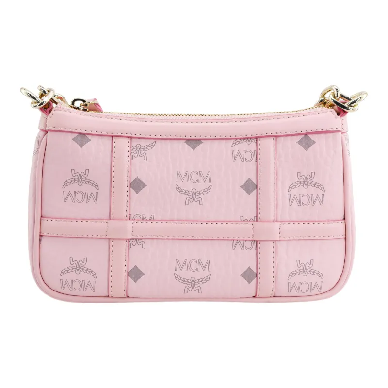 MCM Delmy Visetos Leather Shoulder Bag Pochette Portable Crossbody Bag, Shoulder Bag Mini Women's Pink-2