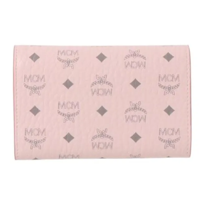 MCM Trifold Wallet Medium Visetos Powder Pink-2