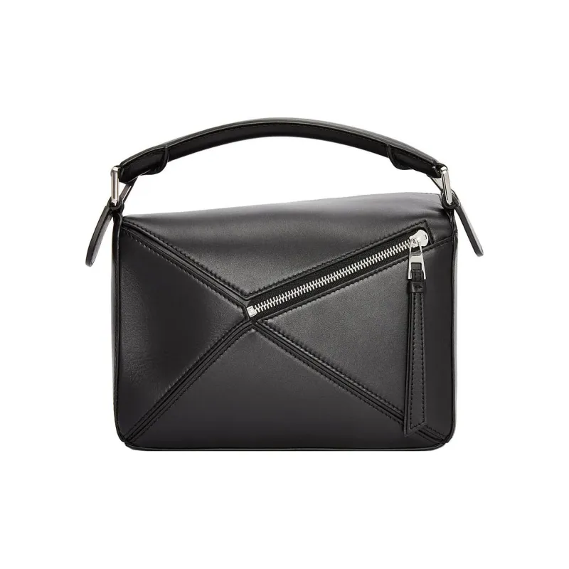 LOEWE Puzzle Cow Leather Shoulder Bag, Crossbody Bag, Handbag Trumpets Women's Black-4