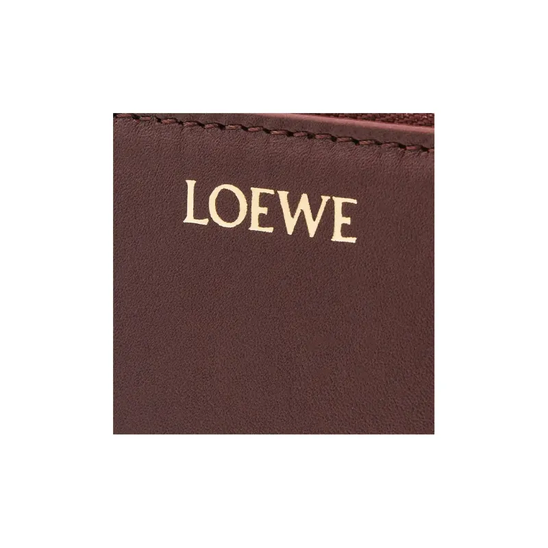 LOEWE Bright Nappa Cow Leather Wallet Women's Burgundy/Emeralds-4