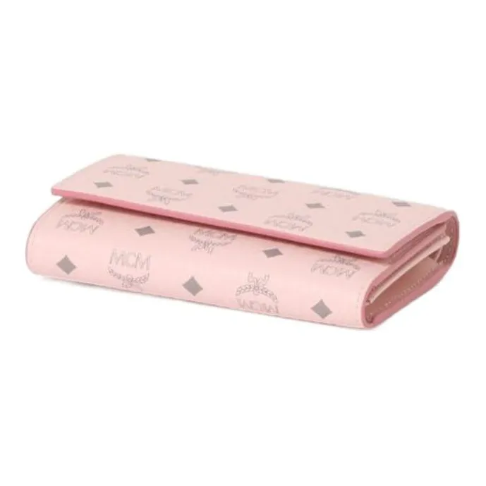 MCM Trifold Wallet Medium Visetos Powder Pink-1