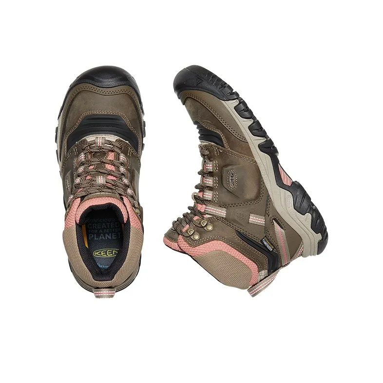 KEEN Ridge Fle MID WP Shock Absorbers High Top Outdoor Shoes, Hiking Mountaineering Shoes Women's Brown-3
