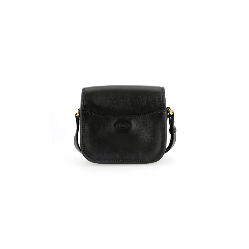 TOD'S KATE Smooth Leather Shoulder Bag, Crossbody Bag Mini Women's Black-6