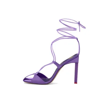 The Attico Adele Lace-Up Satin Sandals Women's