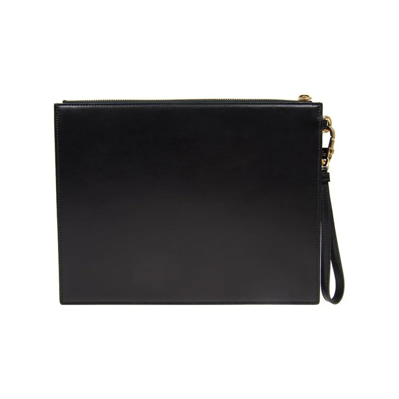 GUCCI Cow Leather Clutch Regular Men's Black-2