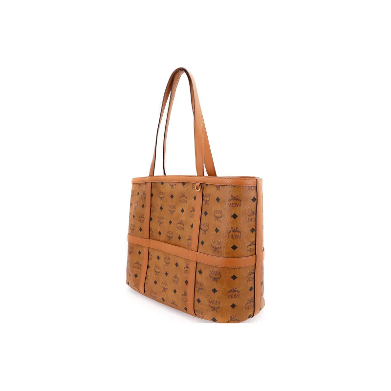 MCM Delmy Shopper Medium Visetos Cognac-1