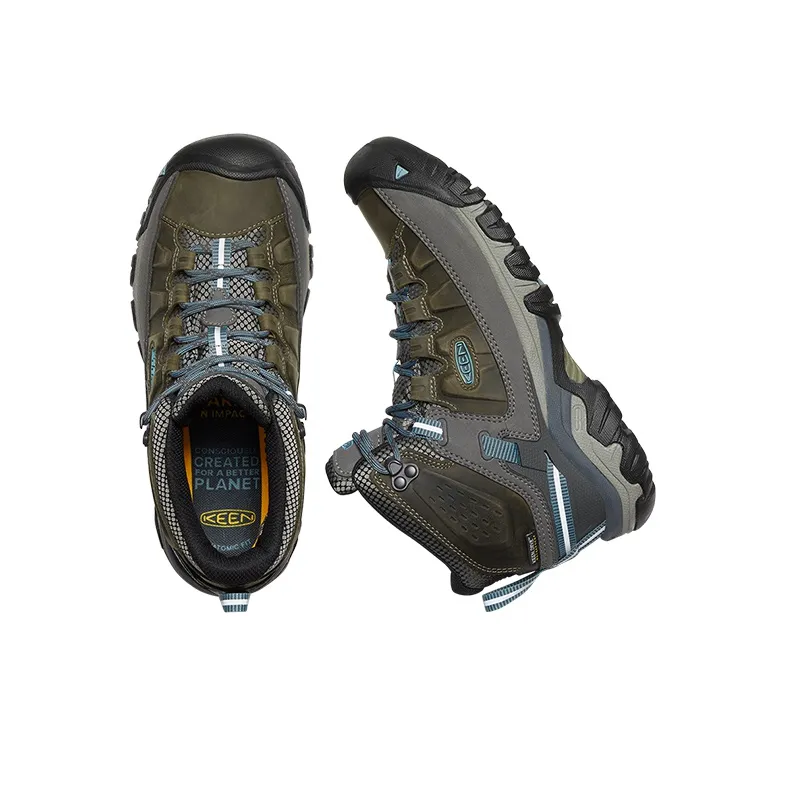 KEEN Targhee 3 MID WP Cushioning Anti Slip And Wear Resistant Mid Top Hiking Shoes Women's Jasper Blue-3