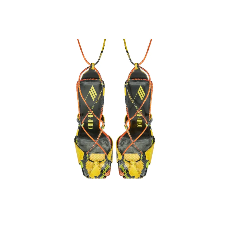 The Attico Adele 105mm Python-print Sandals-4