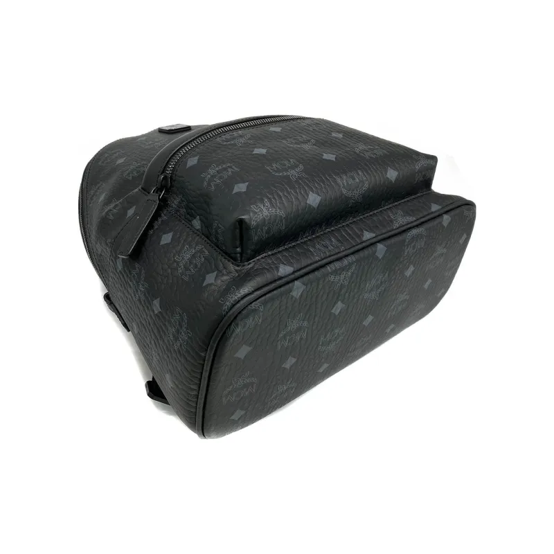 MCM Coated Canvas Backpack Trumpets Unisex Black-4