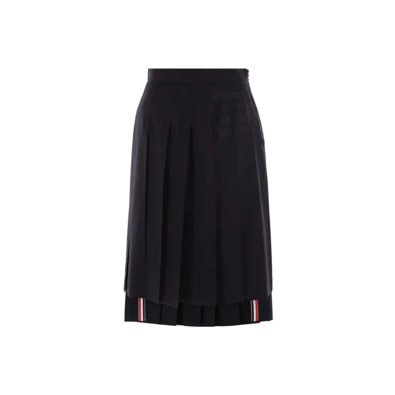 THOM BROWNE Mid length Pleated Skirt-1