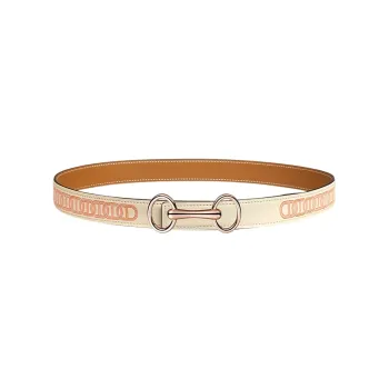 HERMES Leather Belts Women's White