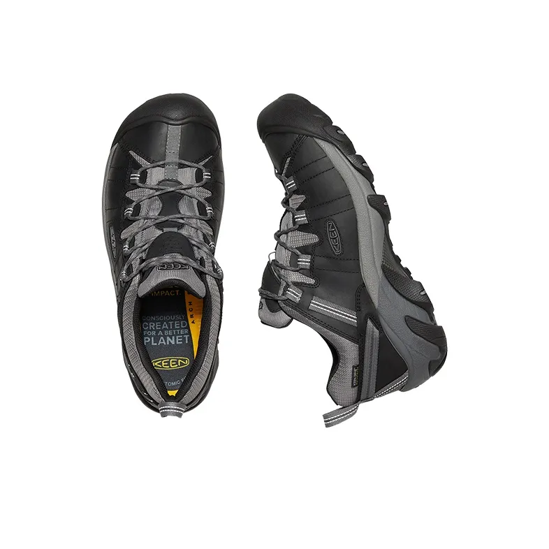 KEEN Targhee II WP Slip Resistant Low Top Hiking Shoes, Outdoor Shoes Men's Black, Gray-2