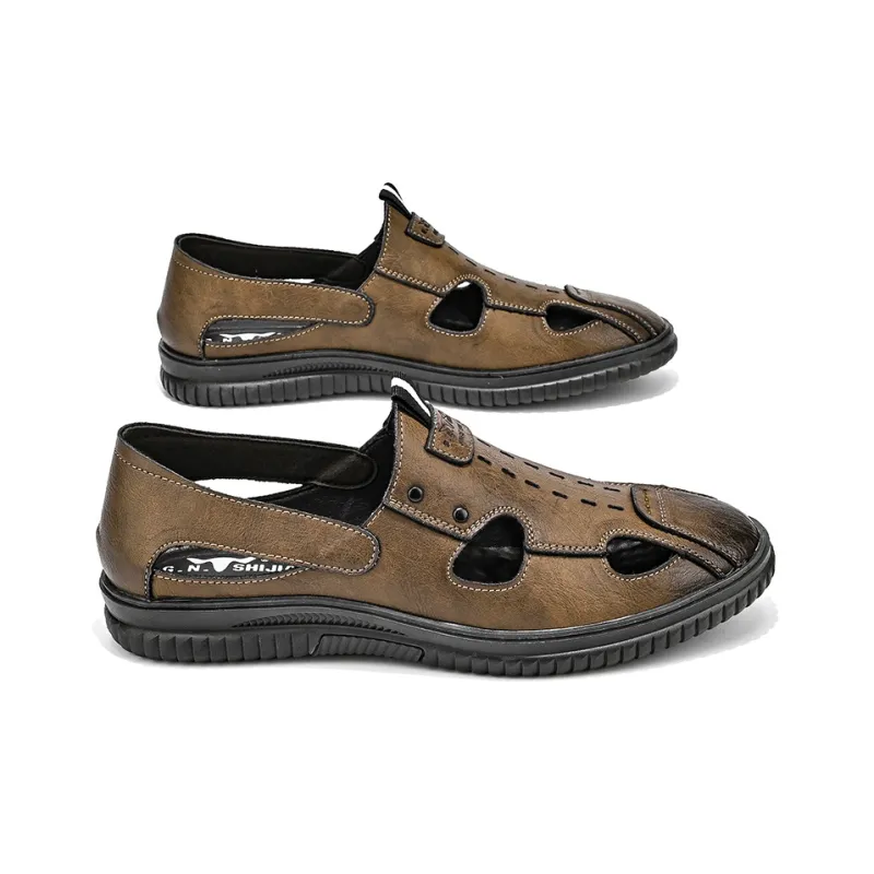 G.N.SHIJIA Casual Shoes Men Low Top Black/Dark Brown-2