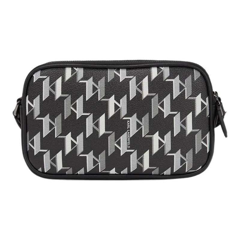 KARL LAGERFELD K/Ikonik Polyurethane Camera Bag Shoulder Bag Crossbody Bag Small Size Women's Black-1