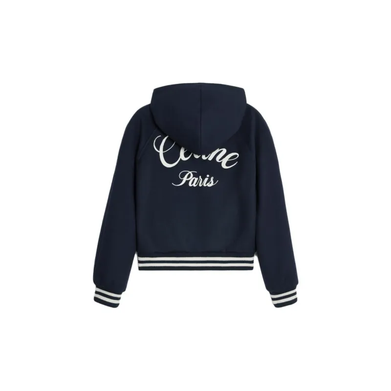 CELINE Hooded Teddy Jacket In Double Face Cashmere-1