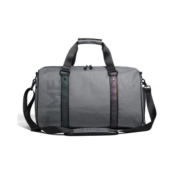 LOVERPUSS Polyester One Shoulder Gym Bag Large Size Unisex Gray Cool Black