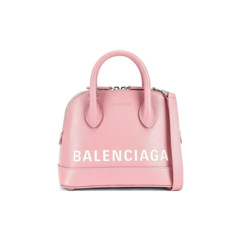 Balenciaga Ville Litchi Cow Leather Dome Bag Shoulder Bag Crossbody Bag Handbag Extra Small Women's Pink-0