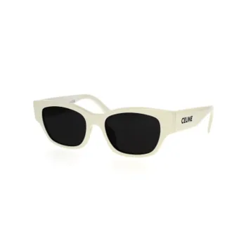 CELINE Acetate Irregular Shape Sunglasses Women's Beige