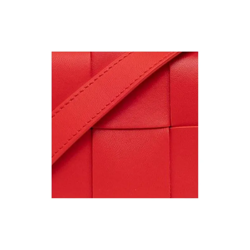 Bottega Veneta CASSETTE Lambskin Tofu Bag Shoulder Bag Crossbody Bag Mini Women's Red-2