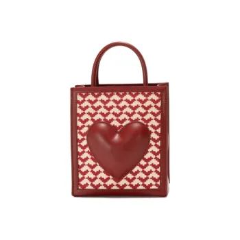 GXFMOD Cow Leather Bride Wedding Set Handbag Shoulder Bag Crossbody Bag Medium Size Women's Red