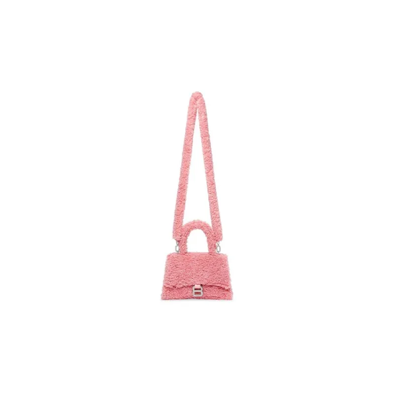 Balenciaga Hourglass Sheepskin With Polyester Shoulder Bag Crossbody Bag Handbag Regular Women's Pink-5