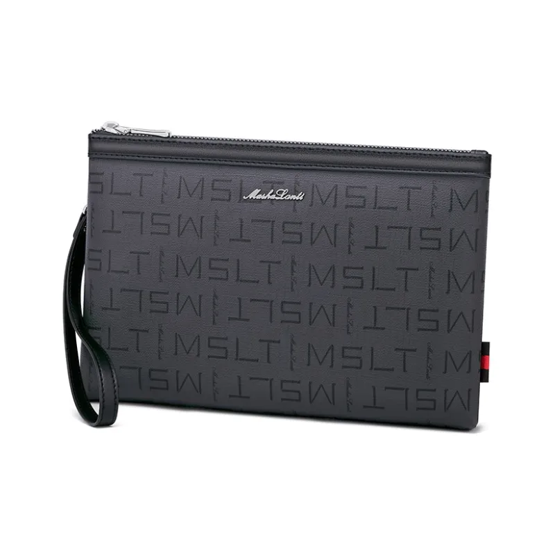 MashaLanti PVC Handheld Bag Commute Bag Envelope Bag Handbag Regular Men's Black-1