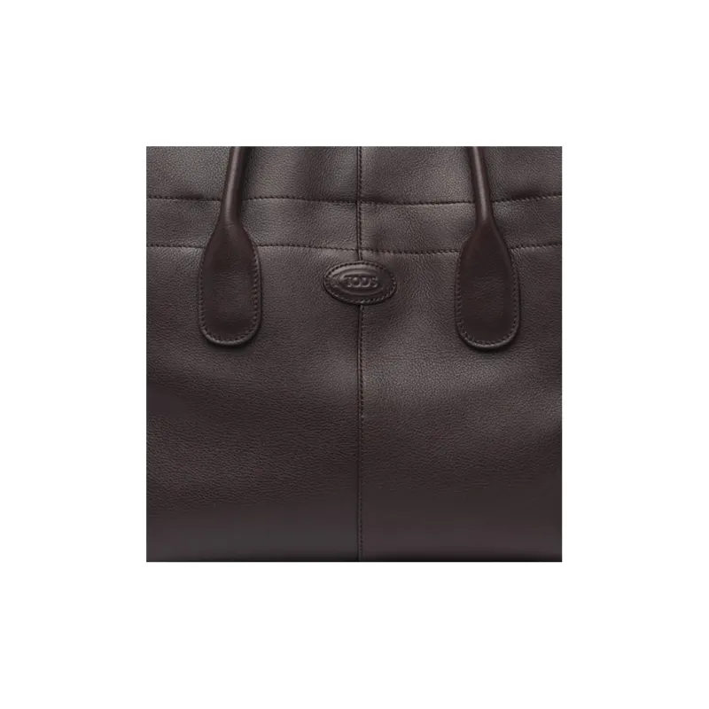 TOD'S DI Leather Portable Crossbody Bag Shoulder Bag Small Size Women's Brown-4