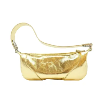 By Far Amira Grained Leather Handbag Shoulder Bag Women's Gold