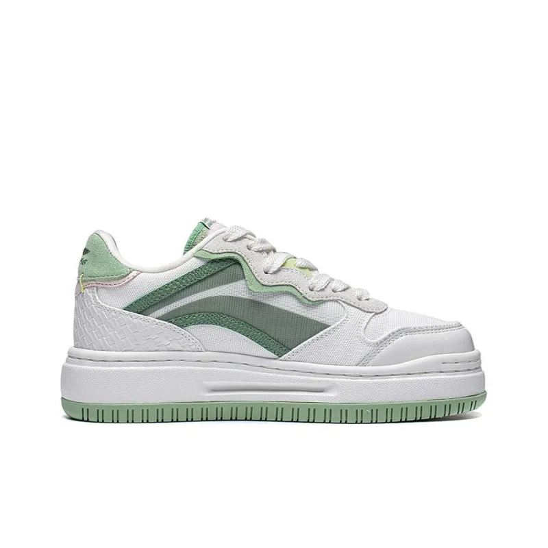 LiNing Future C1 Slip Resistant Low Top Skateboard Shoes Women's White Green-1