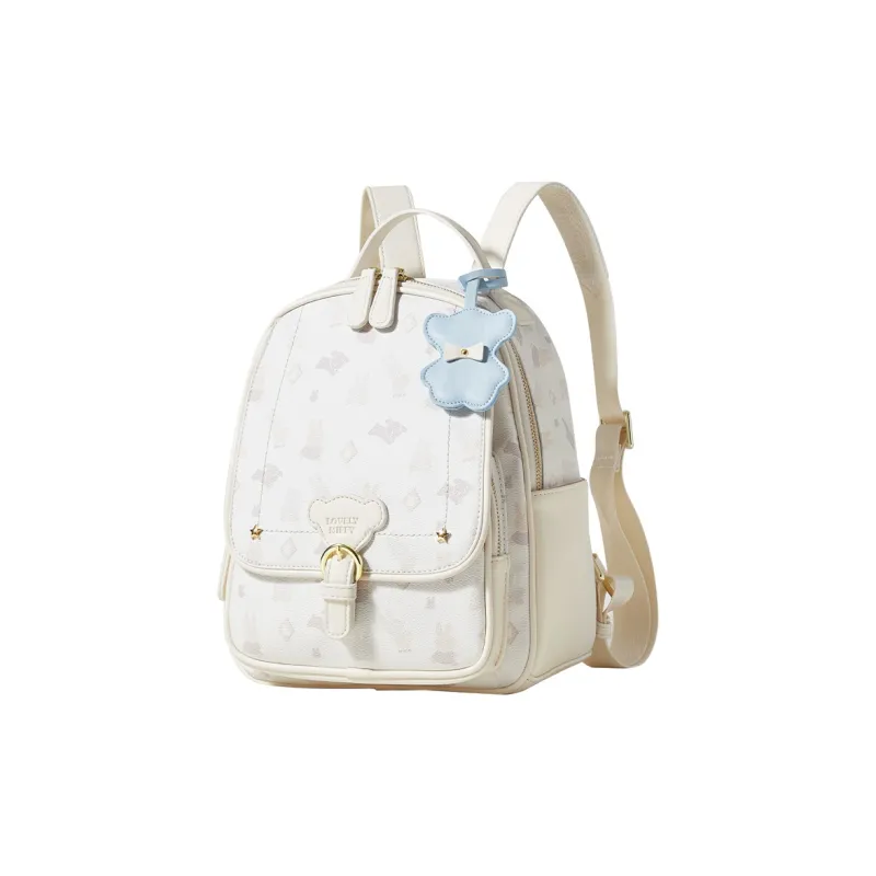 Miffy PU Casual Backpack Medium Size Women's Pink/White-10