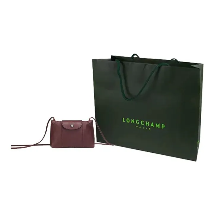 LONGCHAMP Le Pliage Cuir Leather Shoulder Bag Crossbody Bag Women's Brandy Color-3