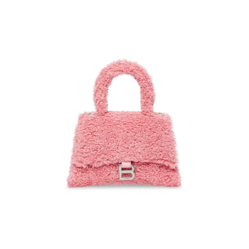 Balenciaga Hourglass Sheepskin With Polyester Shoulder Bag Crossbody Bag Handbag Regular Women's Pink-0