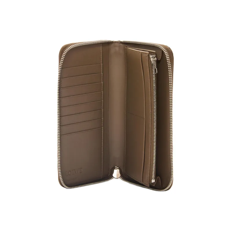 LOEWE Puzzle Classic Calfskin Wallet Women's Asphalt Gray/Winter Brown-3