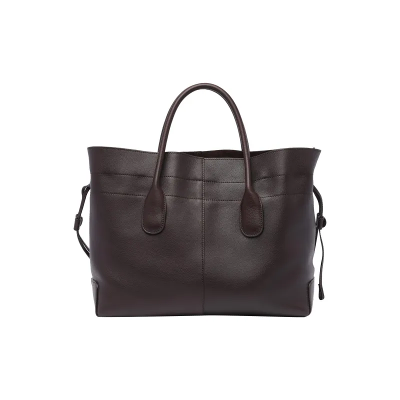 TOD'S DI Leather Portable Crossbody Bag Shoulder Bag Small Size Women's Brown-3