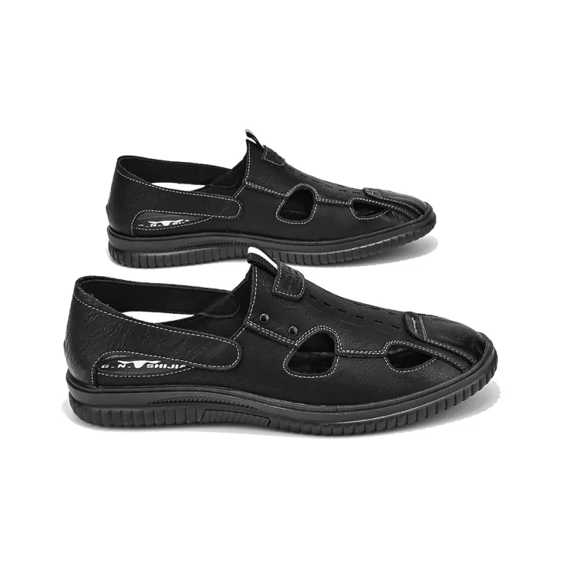 G.N.SHIJIA Casual Shoes Men Low Top Black/Dark Brown-7