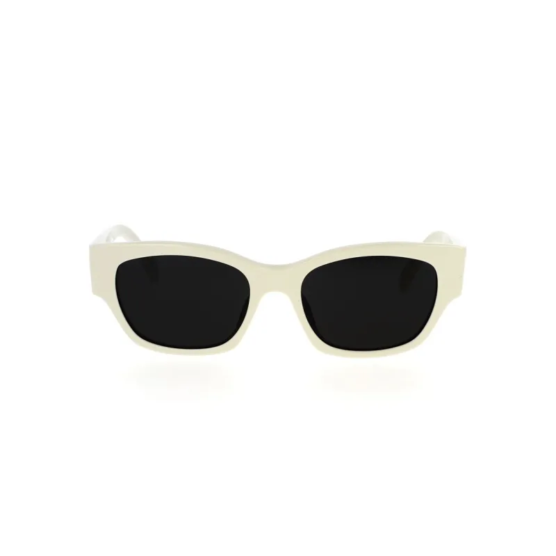 CELINE Acetate Irregular Shape Sunglasses Women's Beige-1