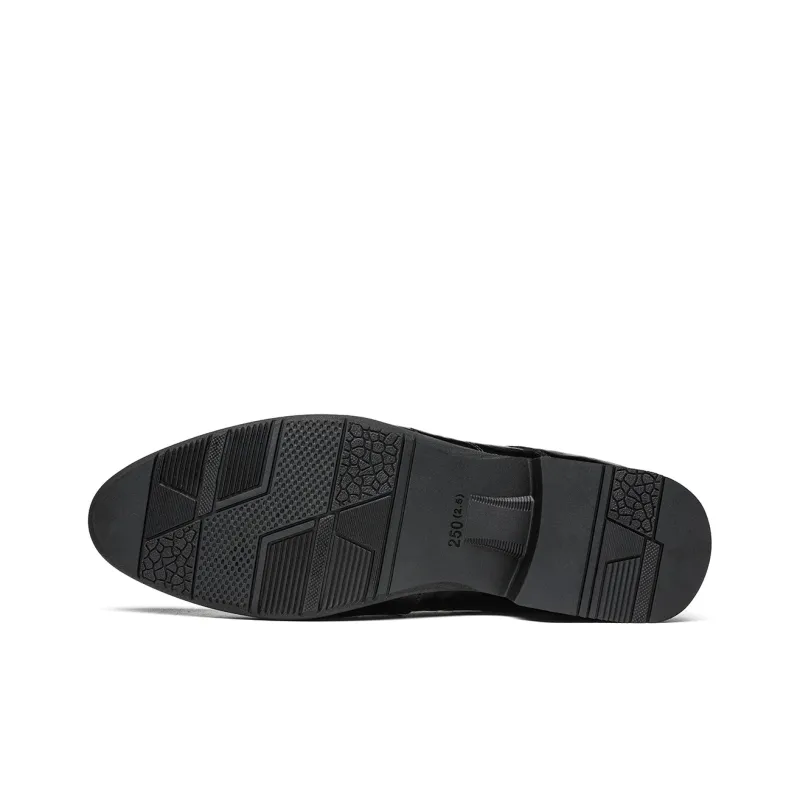 CHINT Dress Shoes Men Low Top Black-4
