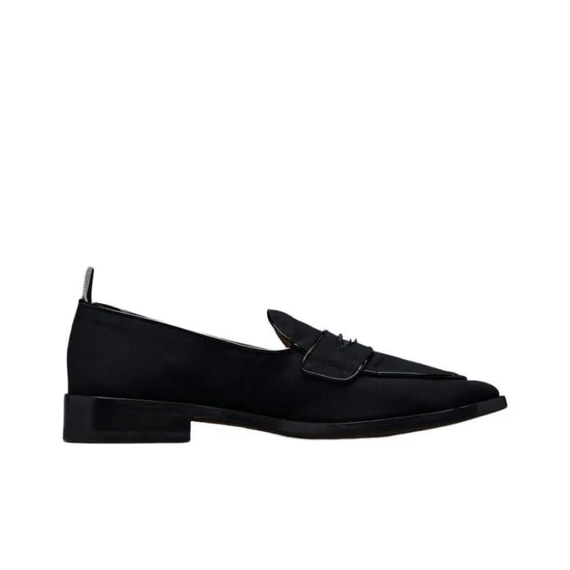 THOM BROWNE Pointed-Toe Slip-On Loafers-1