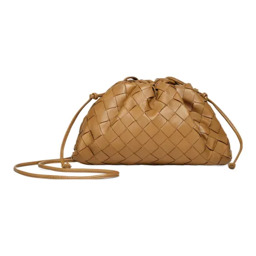 Bottega Veneta POUCH Cloud Bag Sheepskin Clutch Mini Women's Caramel