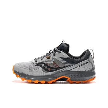 Saucony Excursion Anti Slip Wear Resistant Low Top Trail Running Shoes Men's Gray Orange